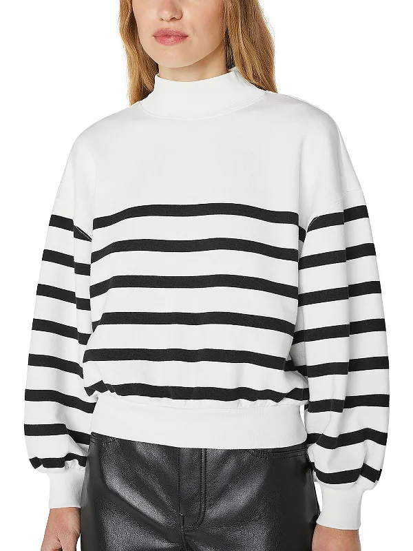 Women's Casual Wear Outfit Womens Striped Bishop Sleeve Sweatshirt