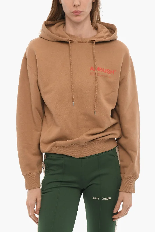 Online Shopping Boutiques Ambush Brushed Cotton Hoodie with Printed Logo