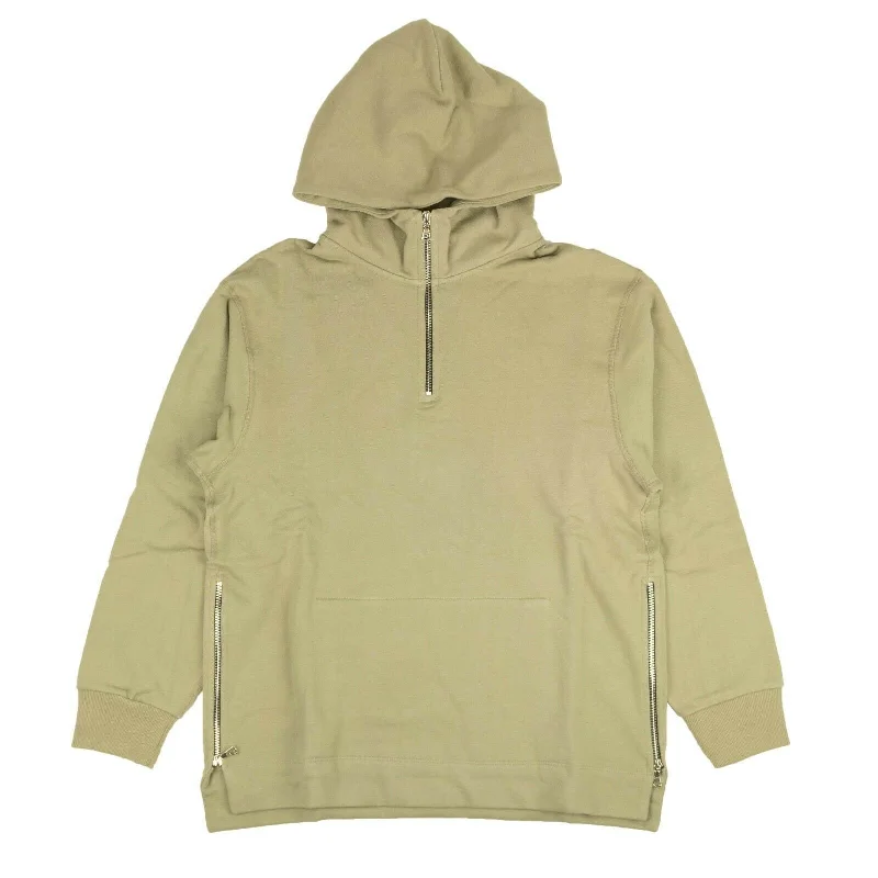 Summer Sale John Elliott 1/2 Zip Villain Hoodie - Sand Green