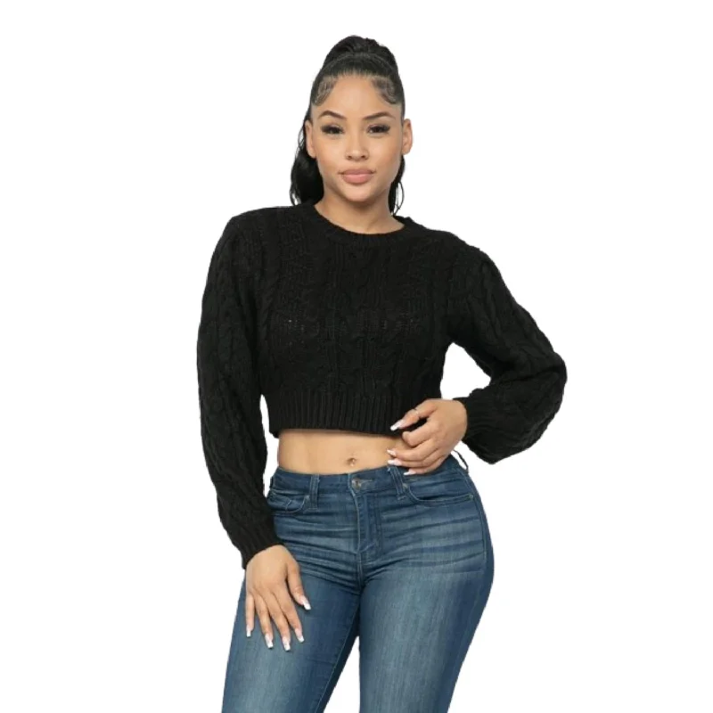 Women's Holiday Attire Cable Pullover Top