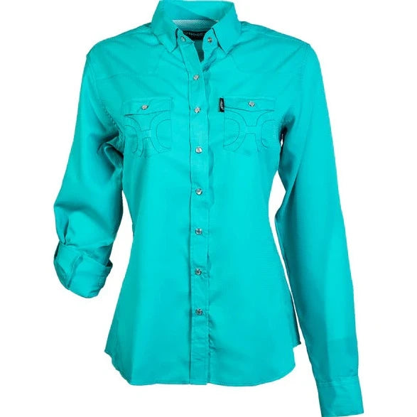 Timeless Women's Apparel Hooey Women's Sol Blue Long Sleeve Western Snap Shirt