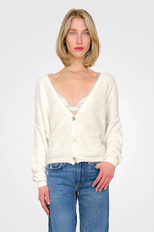 Bold and Elegant Women's Fashion Rosie Cardigan - Ivory