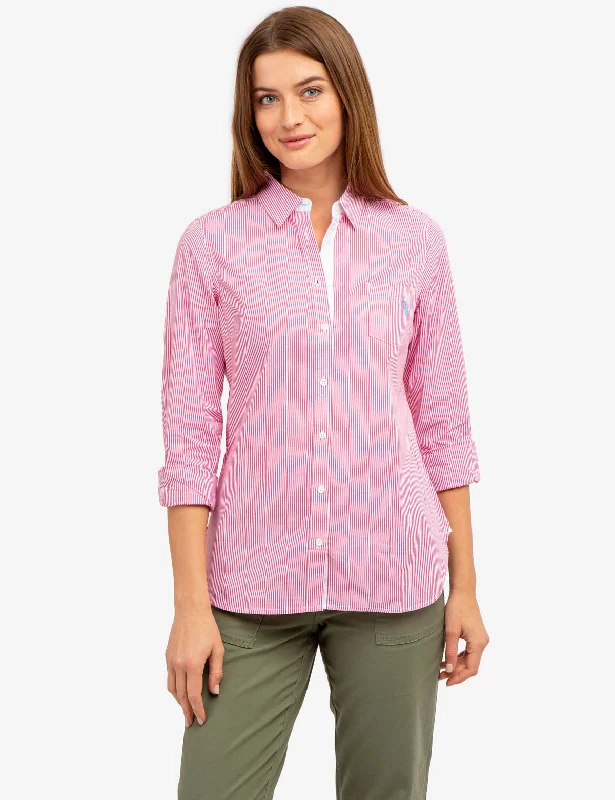 Stylish Savings STRIPED POPLIN LONG SLEEVE SHIRT