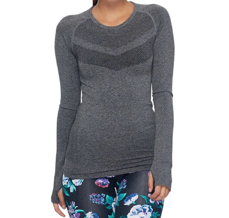 Women's Vintage Attire Charcoal Joshua Tree Seamless Long Sleeve Pullover In Bgs Grey