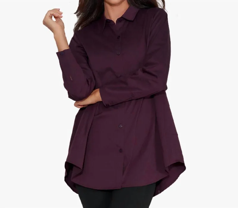 Versatile Women's Fashion Prime Time Tunic In Aubergine