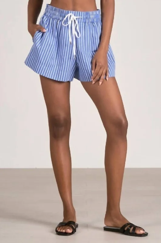 Women's Luxury Apparel Portside Shorts In Blue Stripe