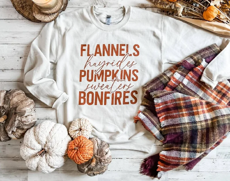 Women's Vintage-Inspired Outfit Hayrides Fall Sweatshirt In White