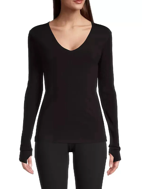 Women's Outerwear Garments Wilson V Neck Top In Black