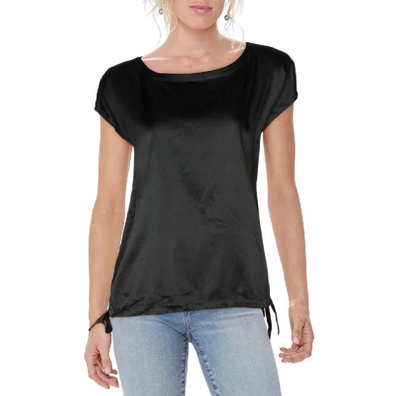 Women's Weekend Outfit Womens Boxy Top Silk Pullover Top