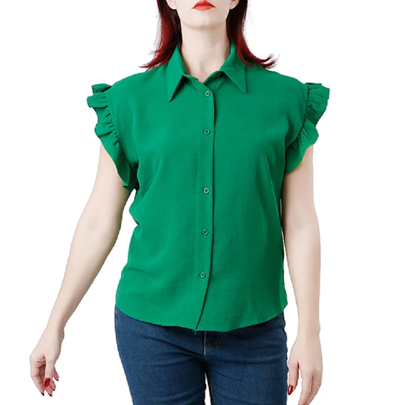 Trendy Women's Fashion 180688, Da Moda - Women's Button-Up Sleeveless Blouse (S-XL) Asst Colors