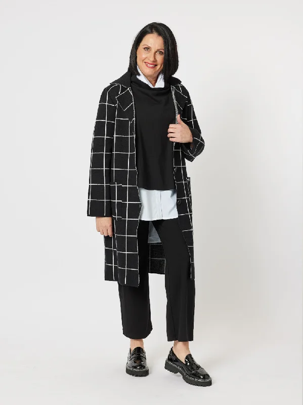 Women's Work Outfit For The Office Clarity Check Knit Jacket Black