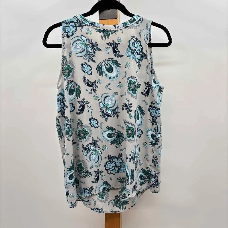 Clearance Sale Online Loft Women's Size MP Gray Floral Sleeveless Shirt