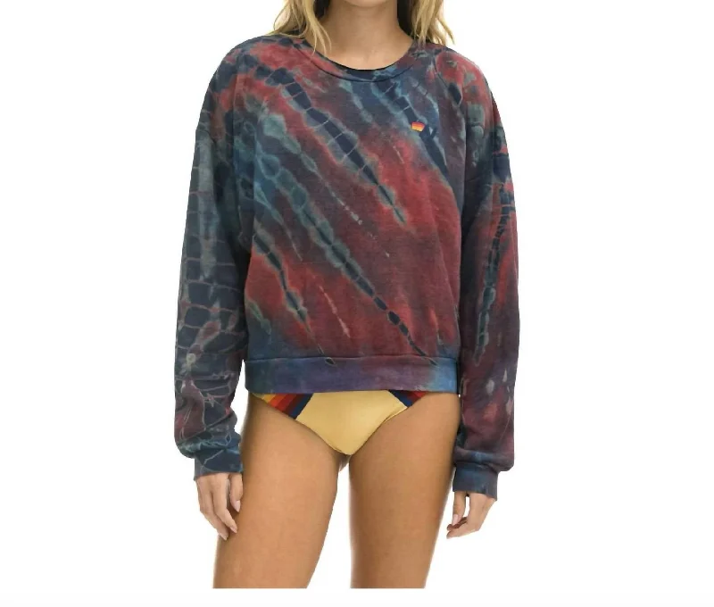 Sustainable Women's Apparel Hand Dyed Relaxed Crew Sweatshirt In Hand Dyed Multi