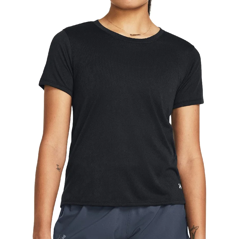 Women's Sports Apparel Under Armour Launch Splatter Short Sleeve Womens Running Top - Black