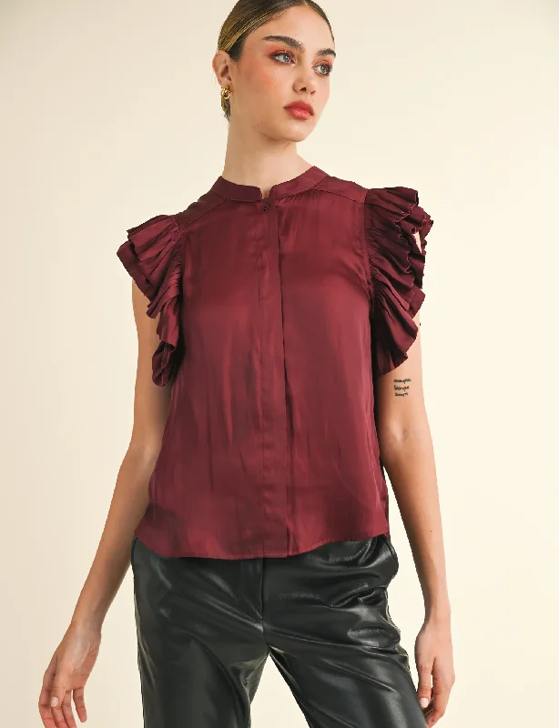 Sale For Women Audrey Blouse, Wine