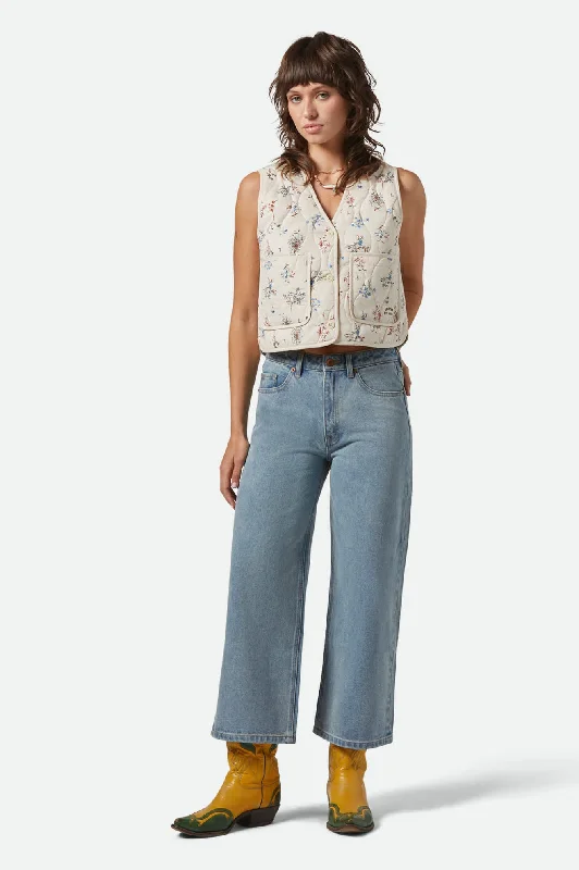 Women's Travel Outfit Set Margo Cropped 5-Pocket Pant - Light Denim