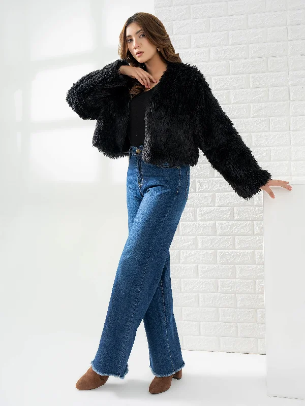 Chic Women's Clothing for Work and Travel Fur Cardigan