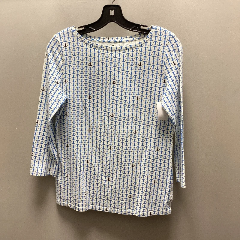 Trendy Casual Outfits Top Long Sleeve By Talbots In Blue