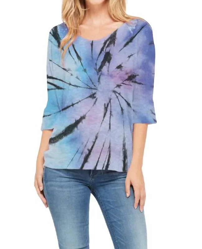 Winter Wardrobe Clearance Starburst Tie Dye Knit Top - Plus In Multi