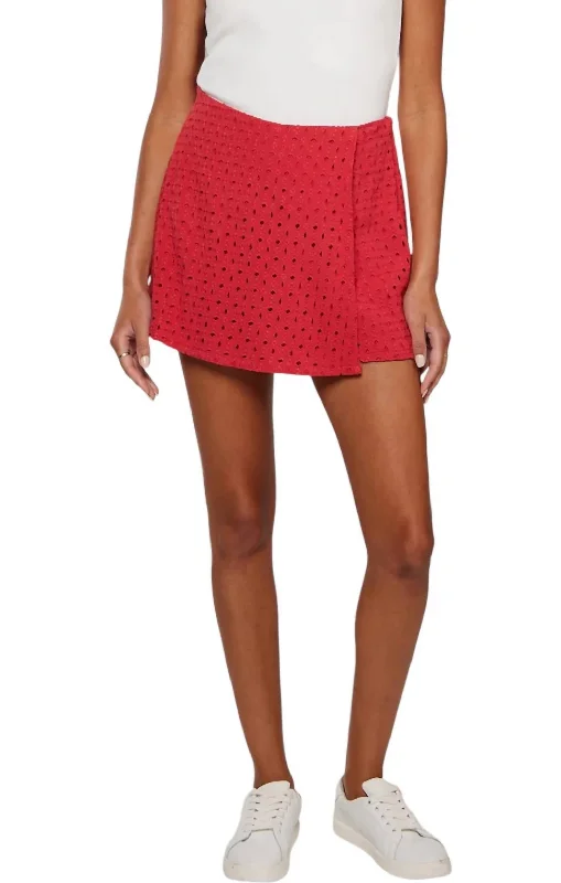 Chic And Comfortable Kennedy Skort In Cherry