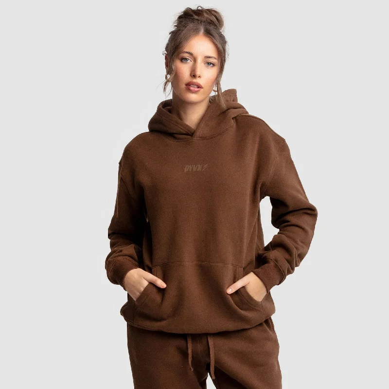 Bold and Elegant Women's Fashion Women's DYVN Relaxed Fit Hoodie - Chocolate