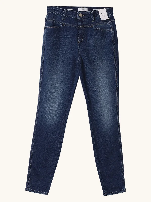 Stylish Everyday Clothing Skinny Pusher Jean in Dark Blue