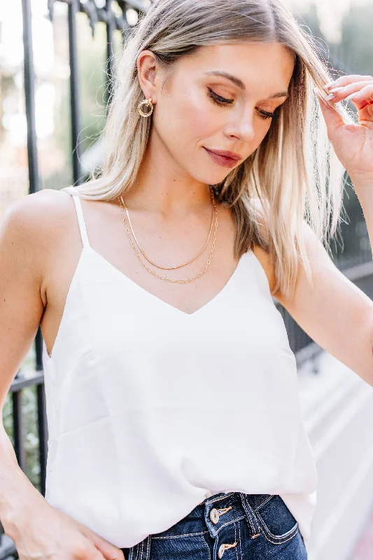 Vintage-Inspired Women's Apparel Turn It Up White Tank