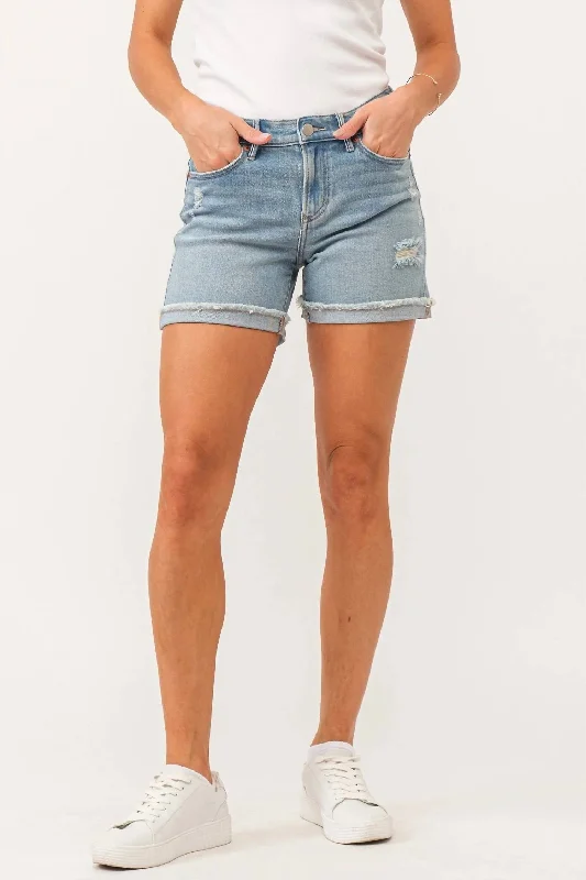 Flash Sale Clothing Ava Mid Rise Cuffed Short In Derryn