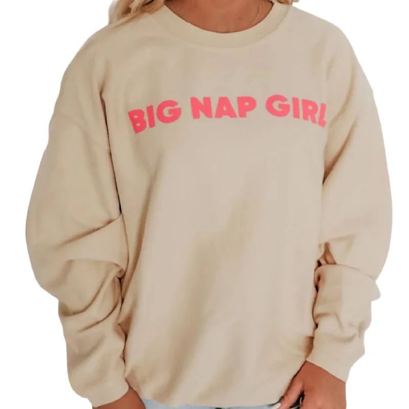 Stylish Women's Garments Big Nap Girl Neon Corded Sweatshirt In Yellow