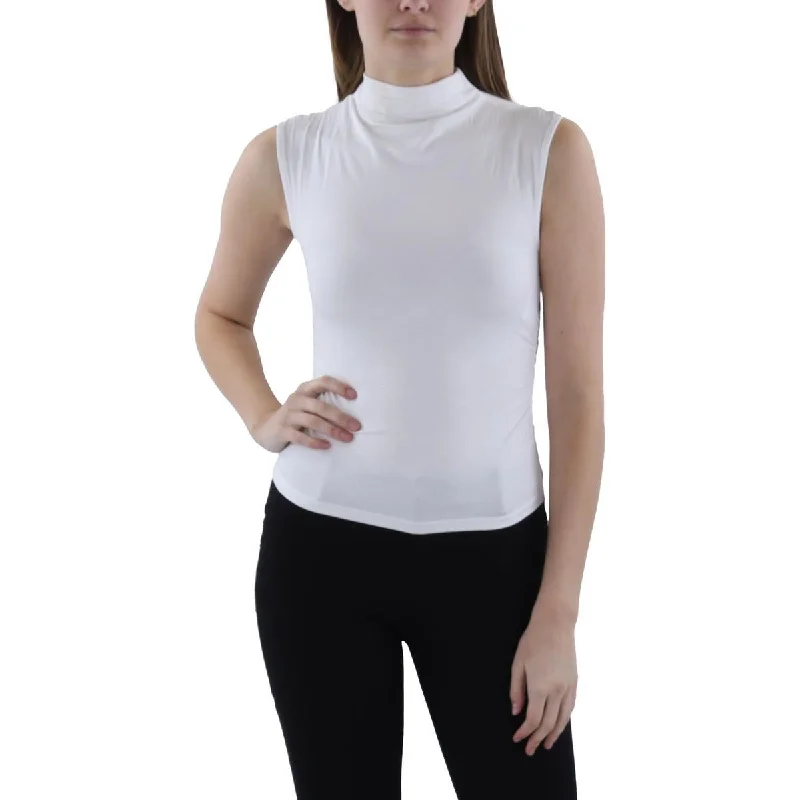 Women's Trendy Attire Petites Womens Ruched Sleeveless Pullover Top