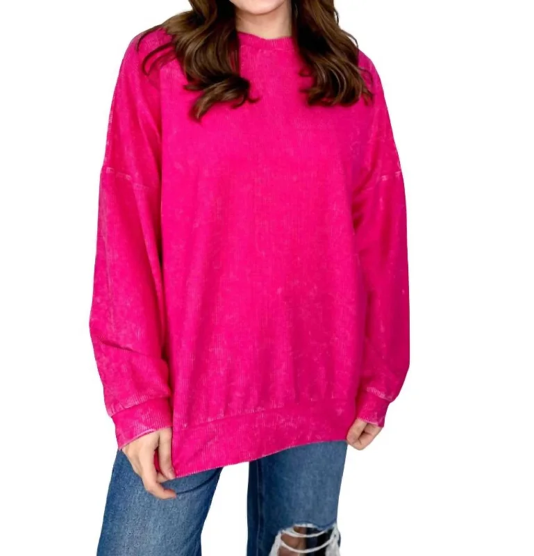 Women's High-Fashion Attire Alexis Corded Vintage Pullover In Pink