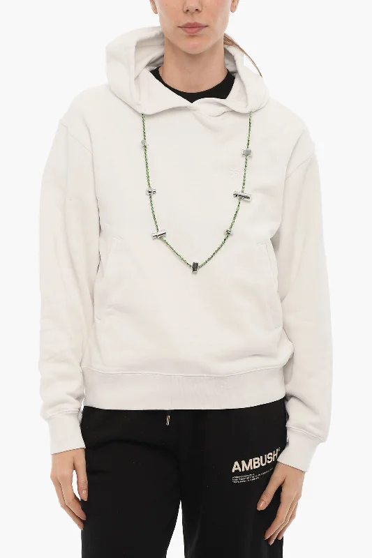 Online Boutiques Clothing Ambush Solid Color STOPPERS Hoodie with Removable Chain