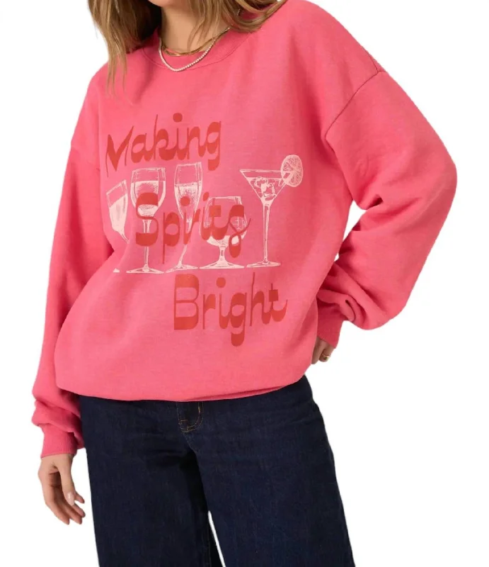 Women's Classic Attire Making Spirits Bright Sweatshirt In Raspberry Blossom