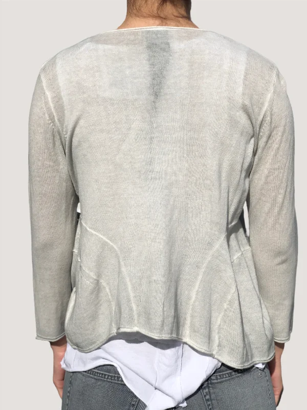 Comfortable Clothes Scoop Cardigan - Light Grey