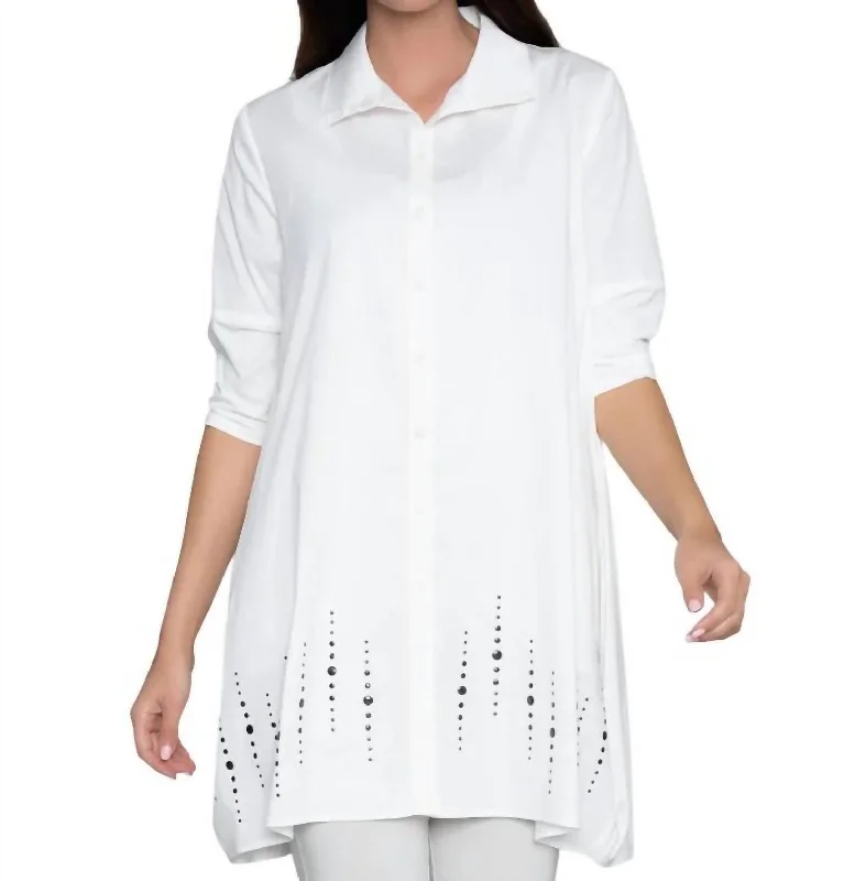 Fashionable Women's Wardrobe Tiburon Icon Studded Tunic In Soft White Stud