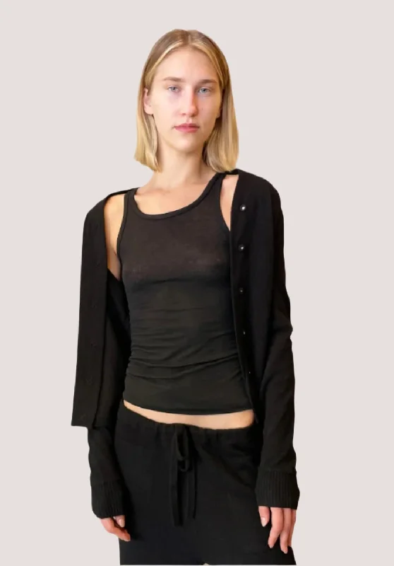 Women's Trendy Apparel Cashmere Cardigan - Black