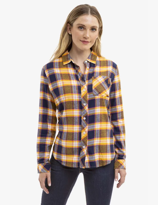 Trendy Women's Wear FLANNEL PLAID LONG SLEEVE SHIRT