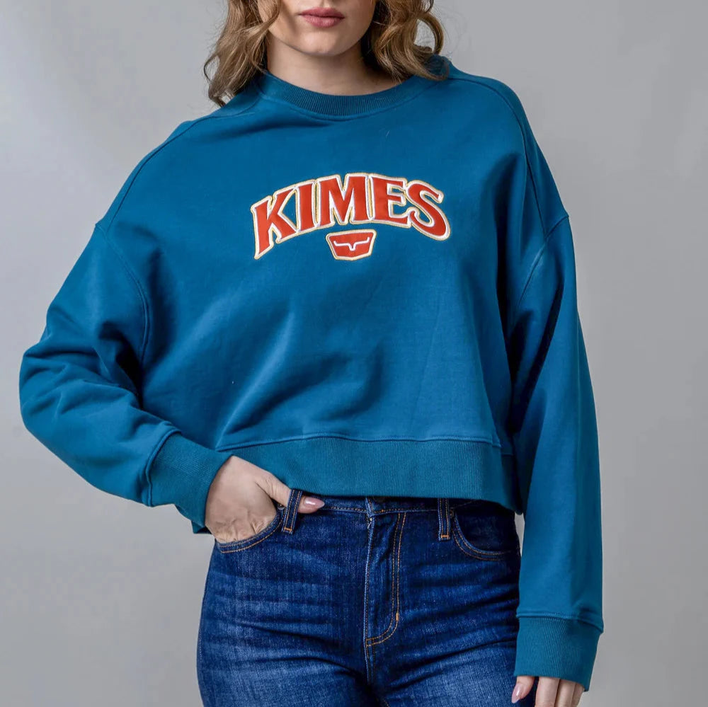 Women's Elegant Evening Outfit Kimes Ranch Women's Colfax Crew Sweatshirt in Mid Blue