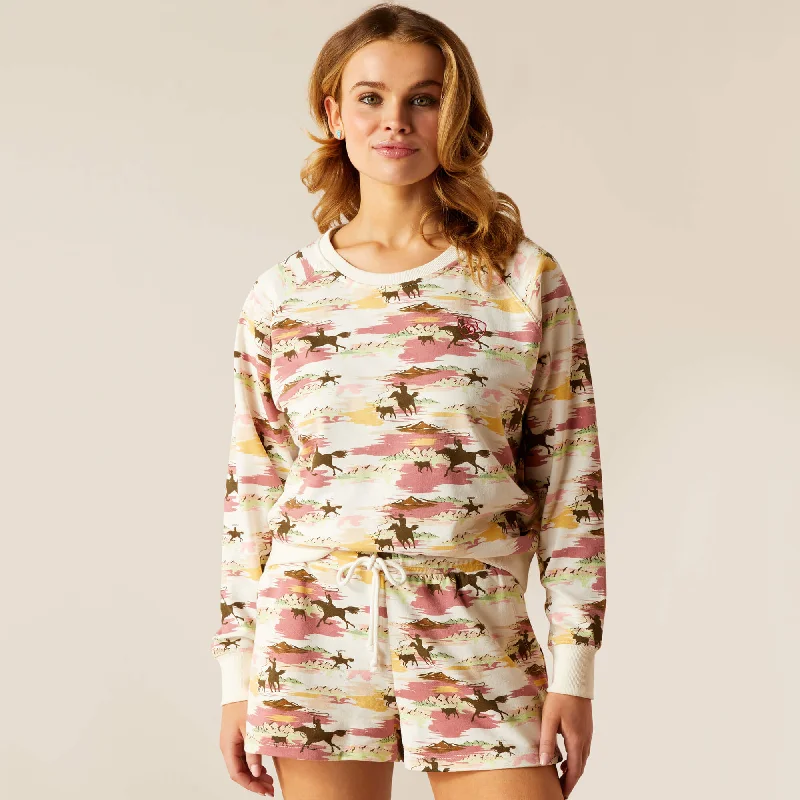 Women's Elegant Formal Outfit Ariat Women's Hawaiian Logo Sweatshirt in Hawaiian Oatmeal Heather (Available in Regular & Plus Sizes)