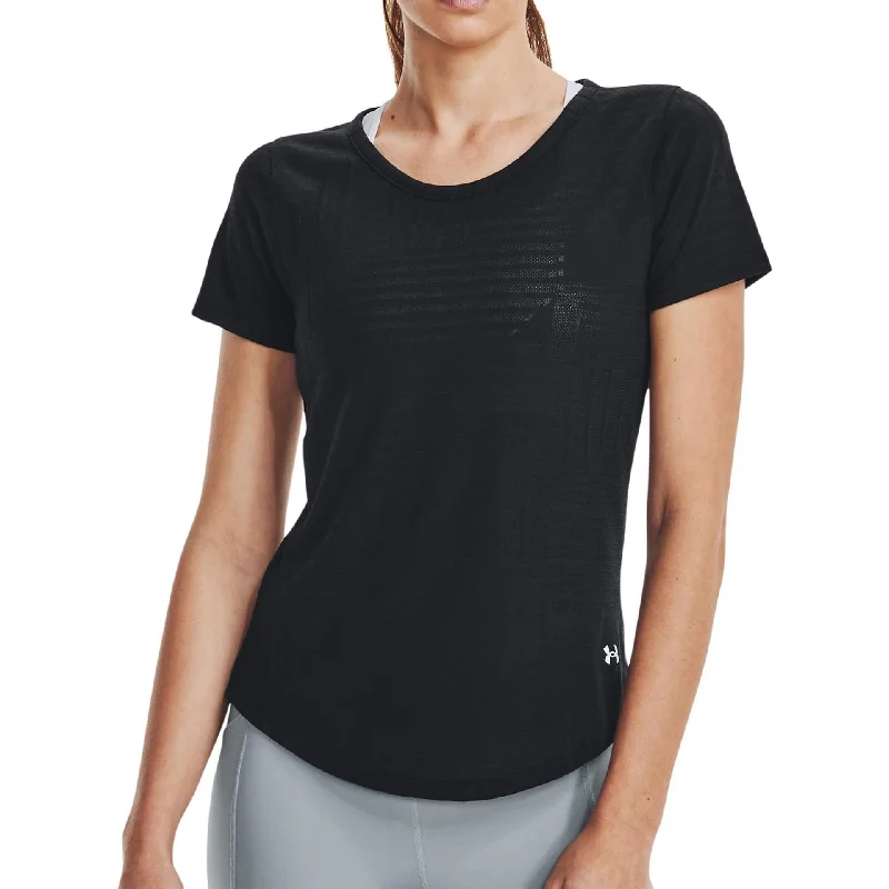 Fashionable Women's Casual Apparel Under Armour Streaker Deco Diamond Short Sleeve Womens Running Top - Black