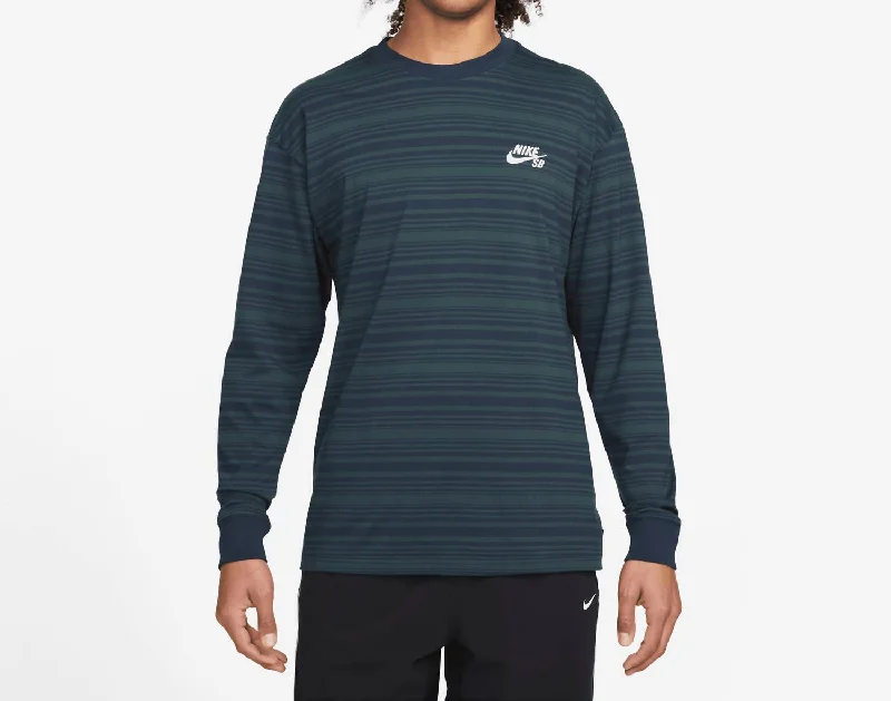 Sophisticated Style Sb Long Sleeve Striped T-Shirt In Navy Jungle