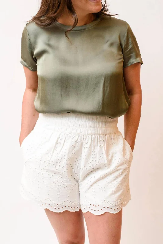 Exclusive Sale Marie Boxy Crop Tee In Vintage Army Green