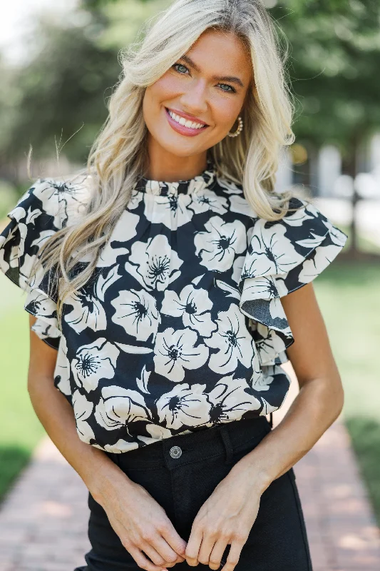 Flash Sale Online All Heart Black Floral Blouse