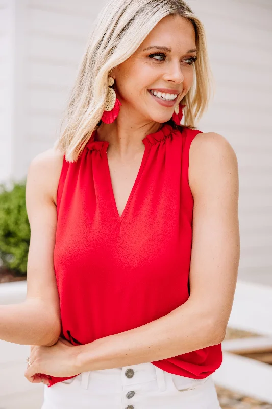 Vintage-Inspired Garments Be The One Red Ruffled Tank