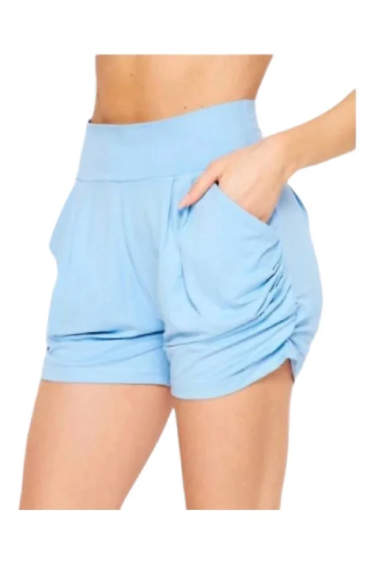 Comfortable Women's Clothes Women's Lounge Shorts With Pockets In Sky Blue