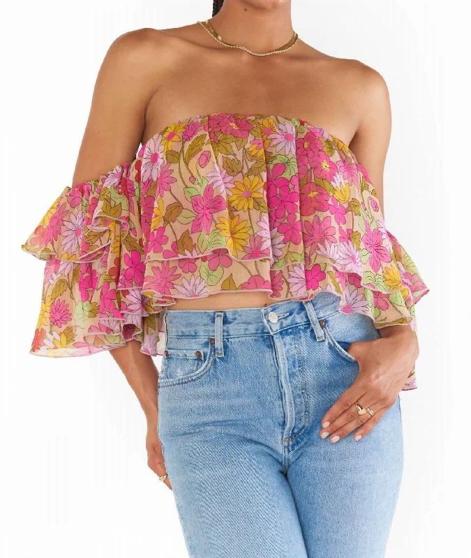 Women's Resort Apparel Rossella Floral Top In Carnaby Floral