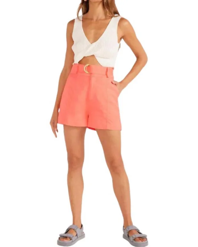 Classic Women's Clothing Styles Lila Linen Shorts In Pink