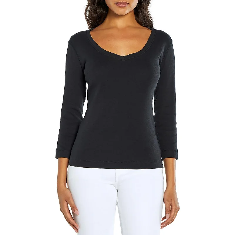 Women's Luxury Garments Womens V-Neck Long Sleeves Pullover Top