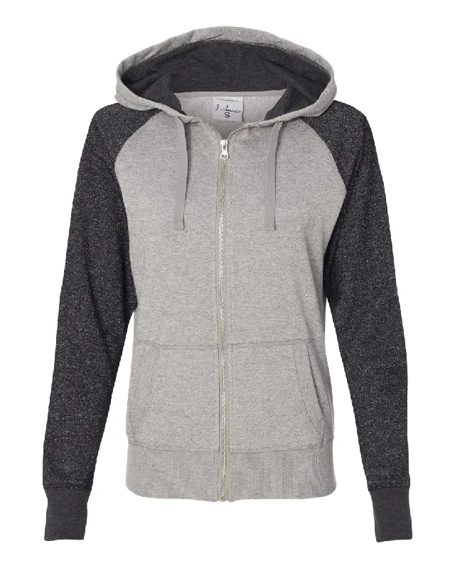 Women's Travel Garments Women’s Glitter French Terry Full-Zip Hooded Sweatshirt