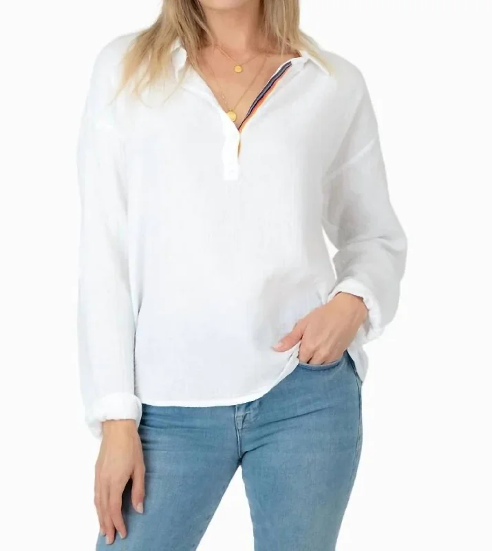 Women's Festive Attire Reese Pullover Top In White